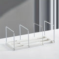 Adjustable Book Shelf Desk Organizer for Home & Office Desk Book Organizer Qme WHITE
