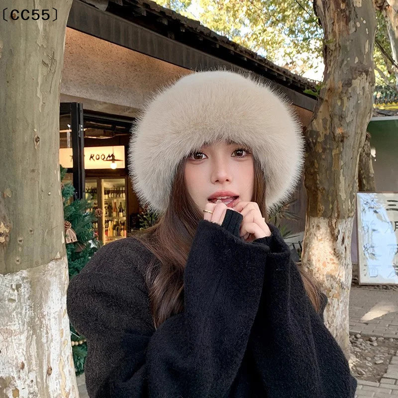 Women's Fluffy Mongolian Hat – Plush Warm Winter Fur Cap Winter Fur Hat Qst
