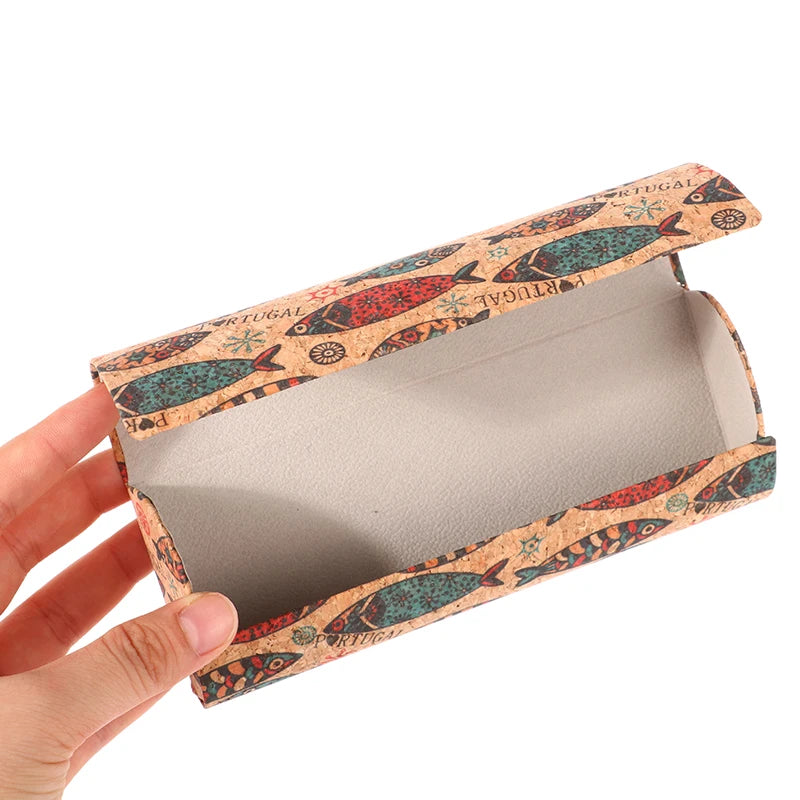 Japan Retro Cork Magnetic Glasses Case – Unisex Eyewear Box Eyeglass Case Qst