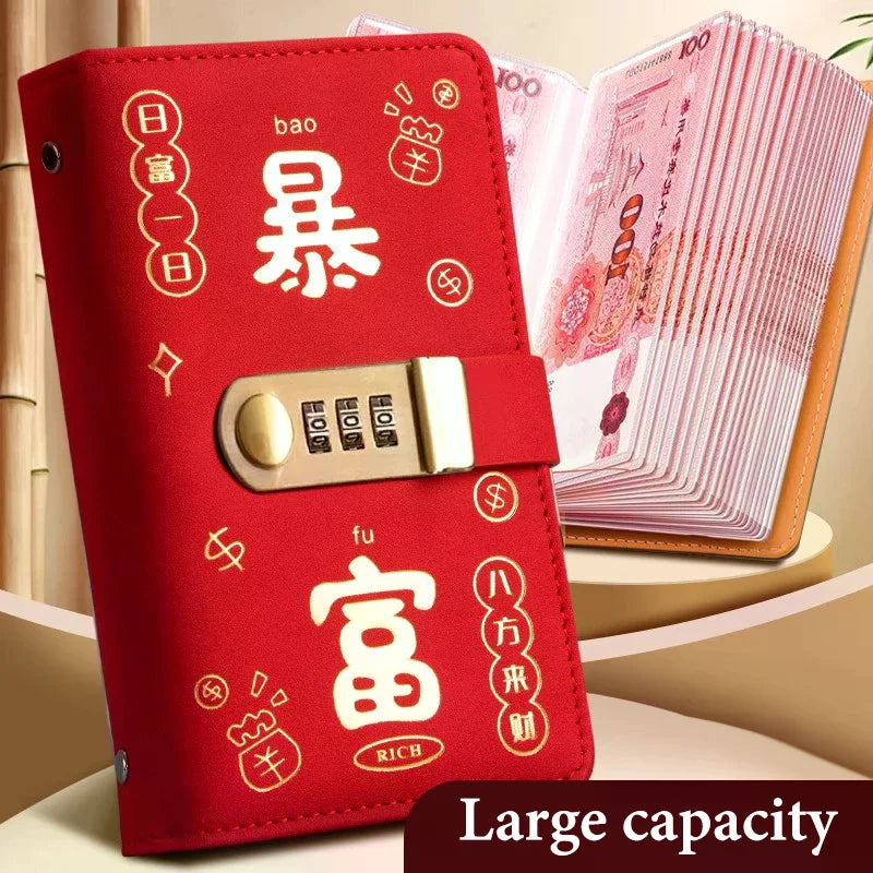 PU Leather Banknote Storage Book – Holds 100 Notes & Photos Collector Storage Album Qme