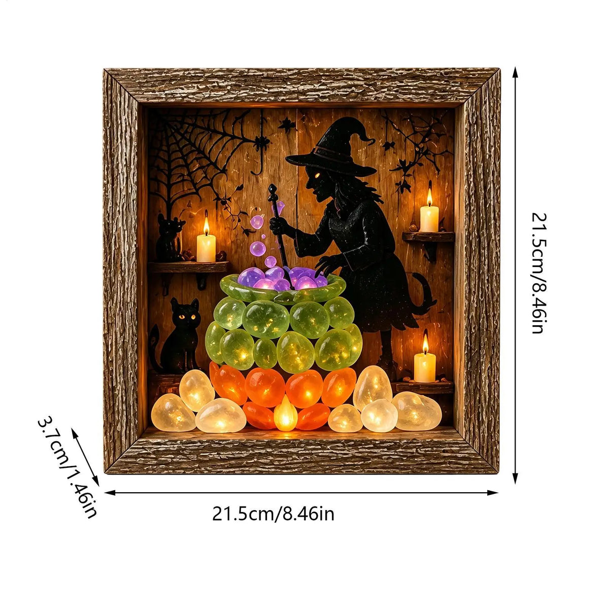 Sea Glass LED Memory Box Framed Artwork – Halloween Décor LED Framed Artwork Qme