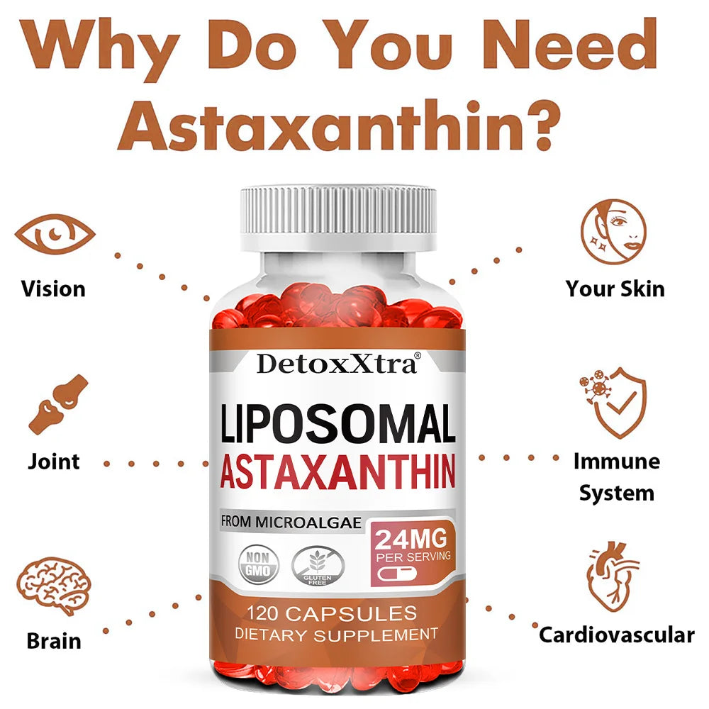 Liposomal Astaxanthin 24mg – High Absorption Antioxidant Capsules Antioxidant Supplement Qst