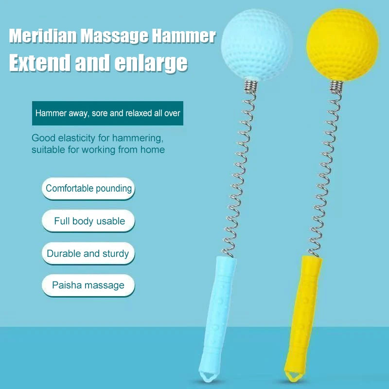 Manual Spring Ball Massage Hammer Stick – Full Body Massager Body Massage Tool Qst