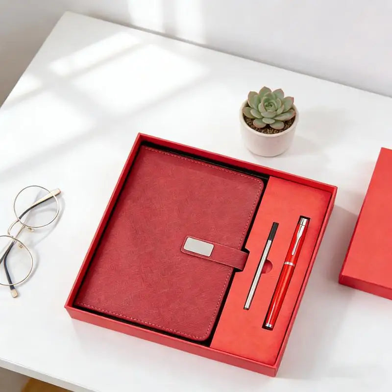 Deluxe PU Leather Notebook Set with Stylus Pen & Refill Corporate Notebook Set Qme