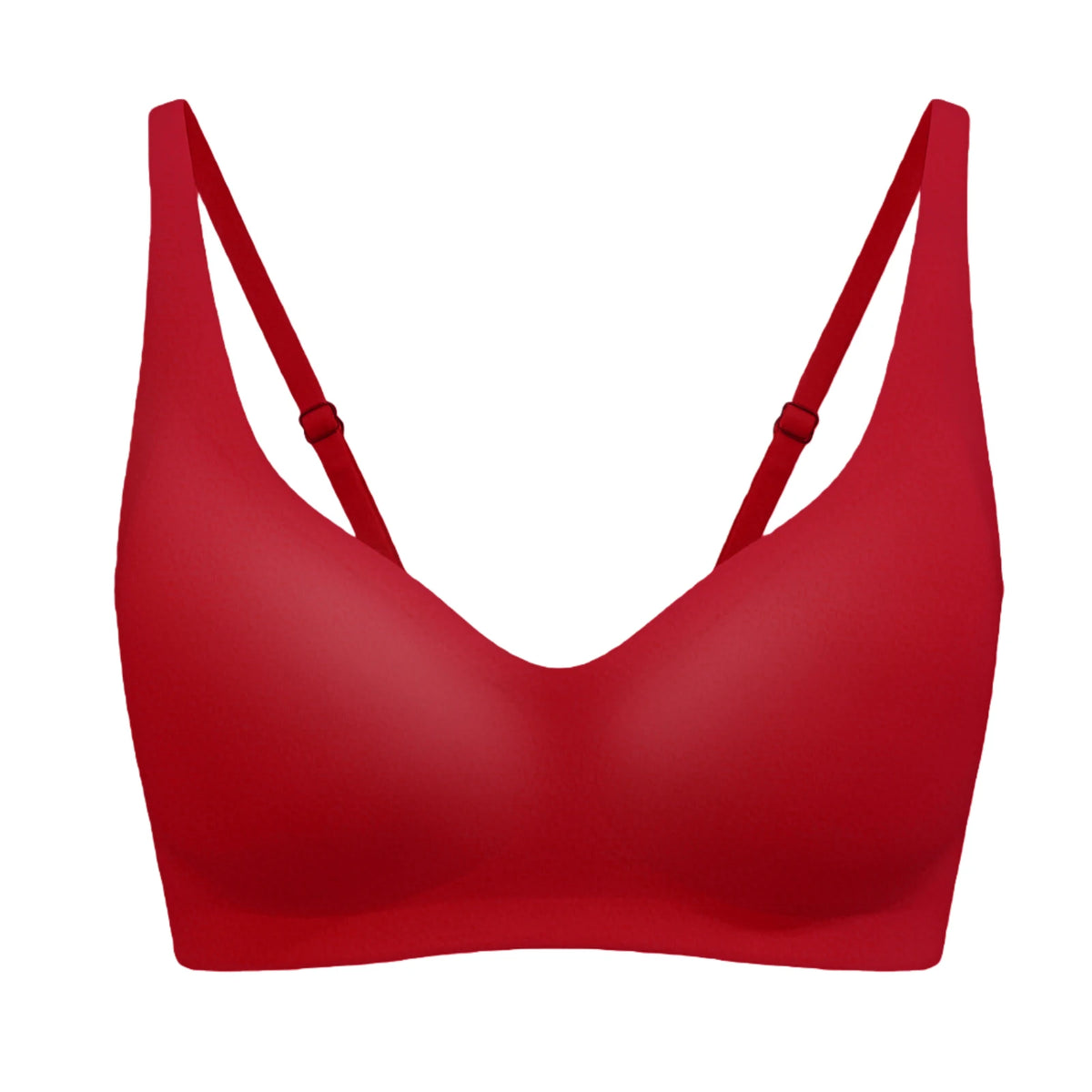Women's Seamless Wireless Push-Up Bra – Deep V, 8 Colors S–3XL Wireless Push-Up Bra Qst Deep Red S