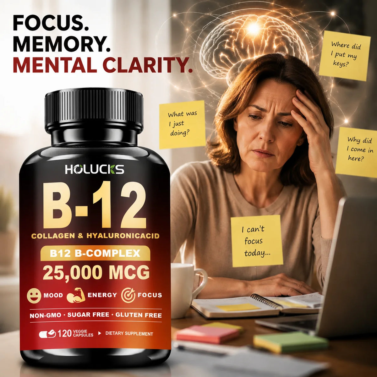 Vitamin B12 Complex with Marine Collagen & Biotin – 60/120 Caps Vitamin Supplement Qst