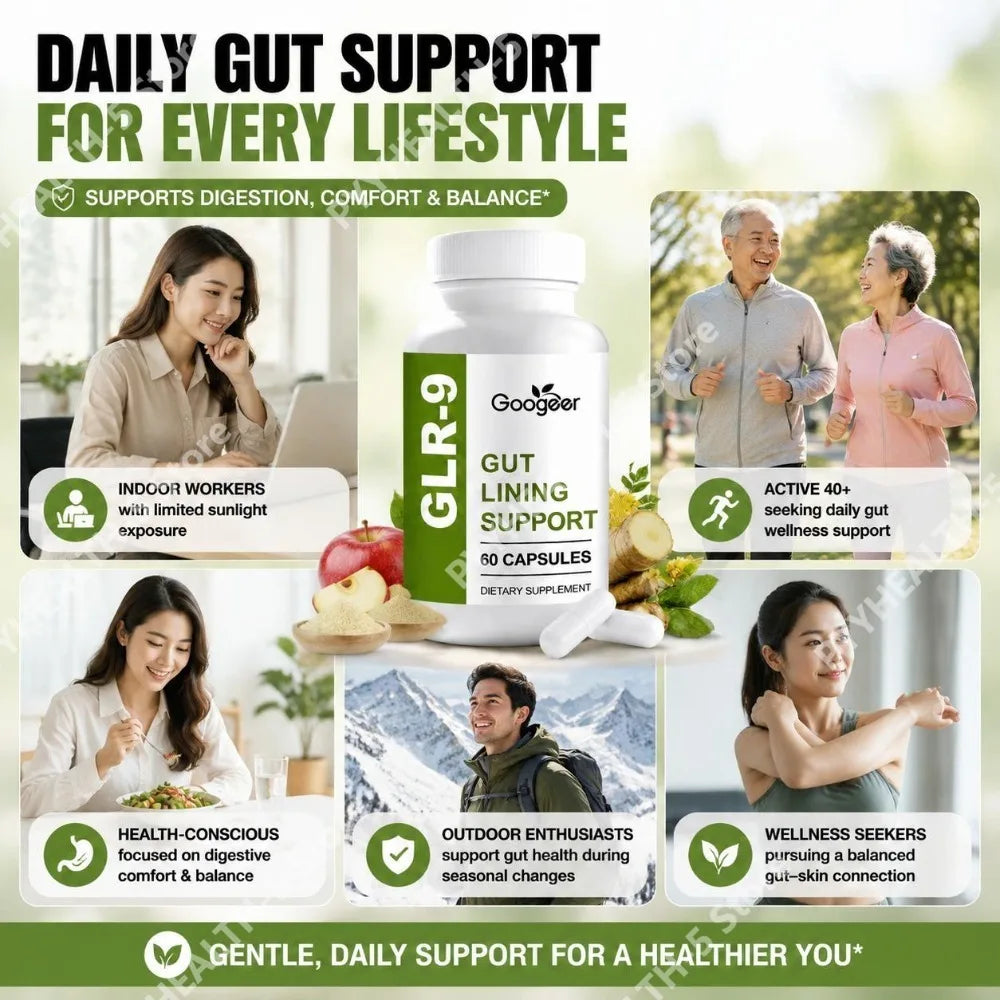 Gut Lining Support Capsules – ACV, Probiotics & Enzymes 60ct Digestive Supplement Qst