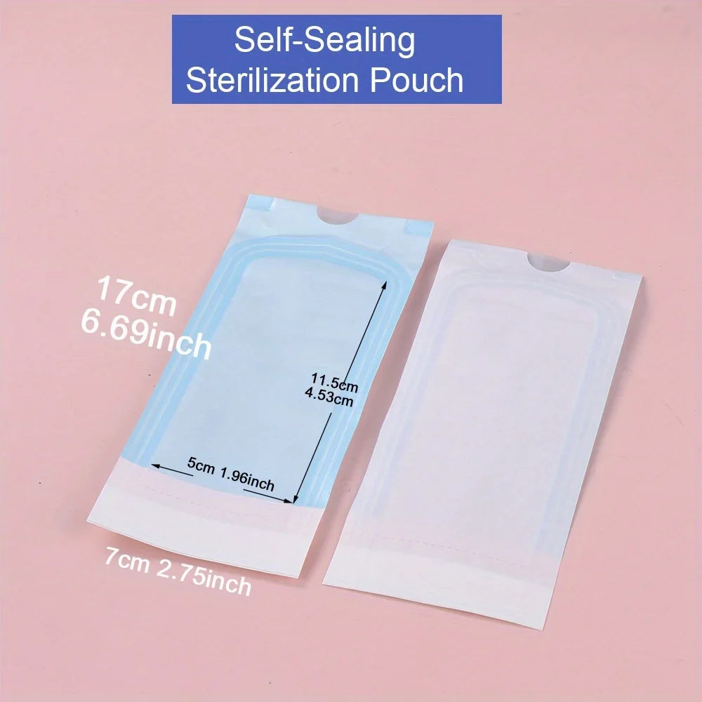 Self-Sealing Nail Art Tool Pouches – 50-Pack Packaging Bags Nail Tool Packaging Qme