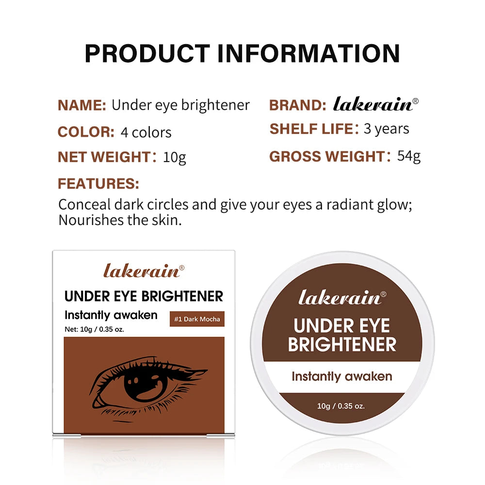Lakerain Eye Concealer Cream with Brush – Long-Lasting Cover Concealer Cream Qst