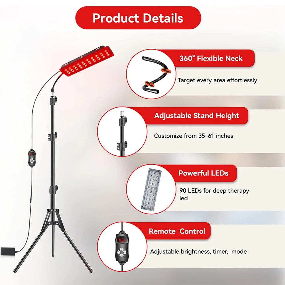 Red Light Therapy Lamp 660nm 850nm LED Infrared Panel Red Light Therapy Panel Qst
