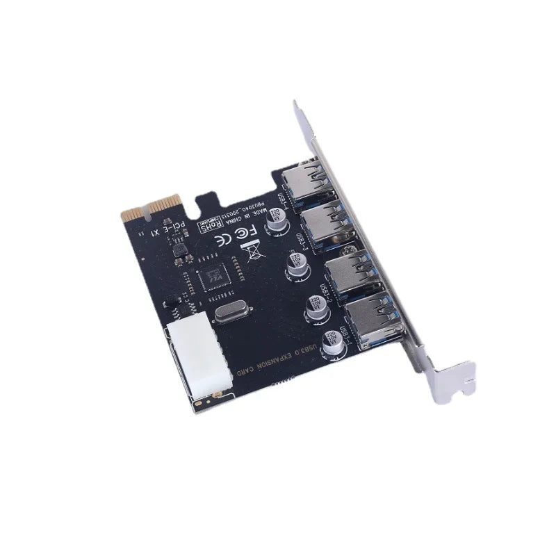 USB 3.0 PCIe Expansion Card – 4-Port Hub, 5Gbps | Qme PCIe USB Expansion Card Qme