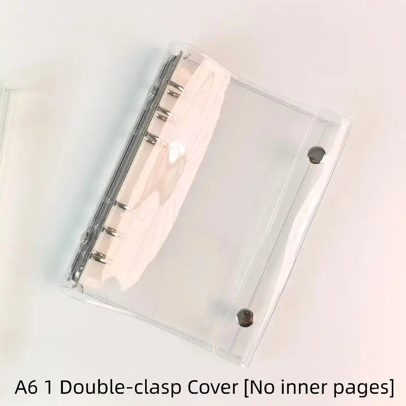 Clear PVC Ring Binder Waterproof Snap Closure A6 A7 A8 Ring Binder Qme 1 A6