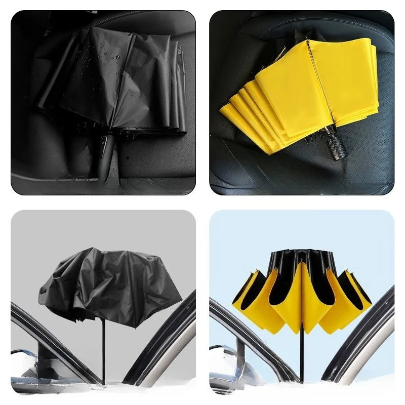 128cm Large Windproof Reversible Rain & Sun Umbrella – Unisex Windproof Rain Umbrella Qst