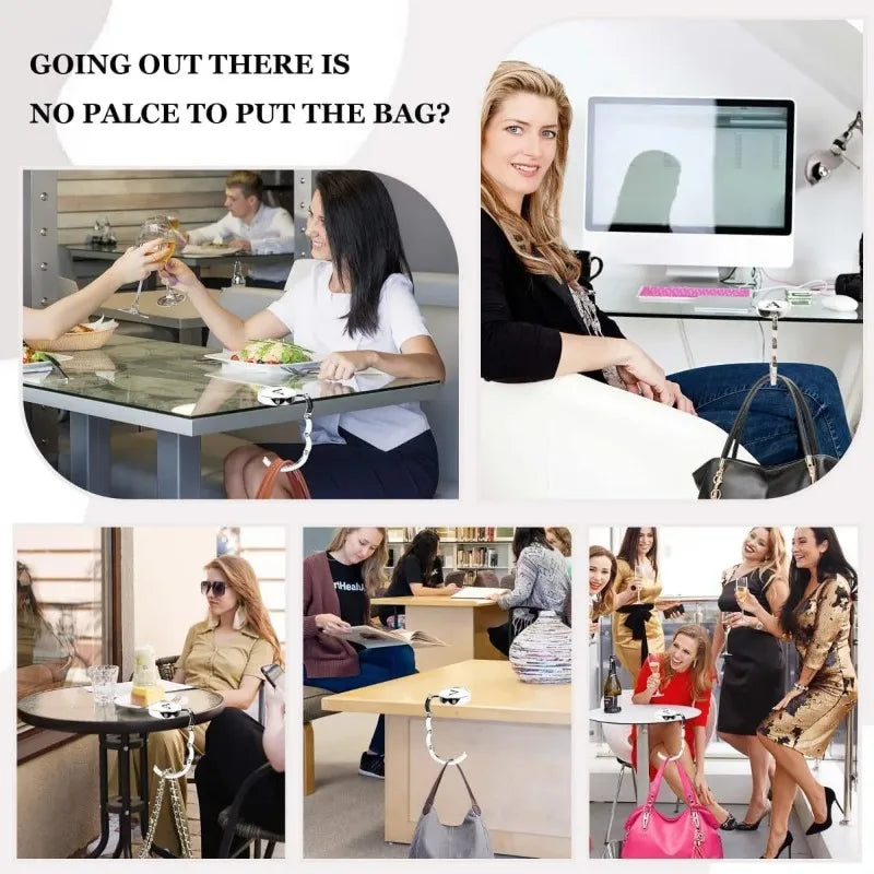 Portable Foldable Bag Hanger Hook – Round Zinc Alloy Holder Foldable Bag Hook Qme