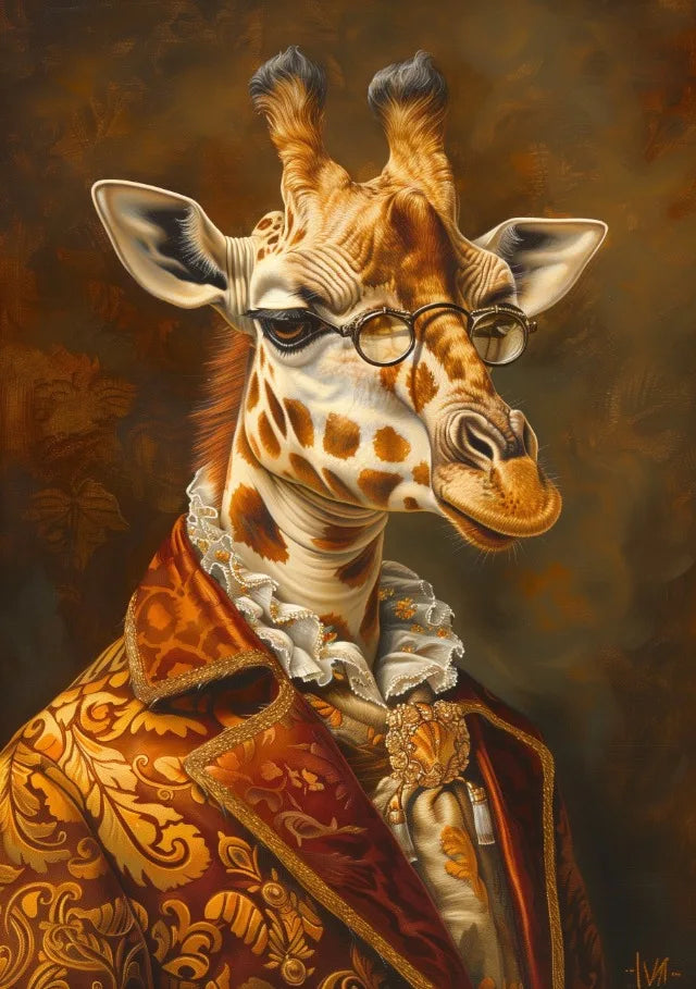 Vintage Royal Animal Pet Portrait Canvas Wall Art Print Canvas Wall Art Qst 2 40x50cm Unframed