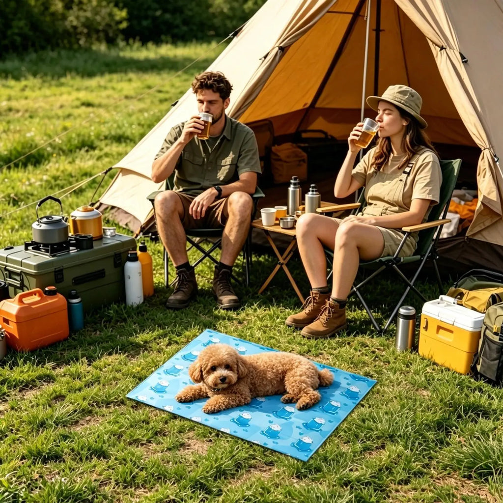 Foldable Cooling Dog Bed | Portable Pet Mattress – M Size Dog Cooling Bed Qme
