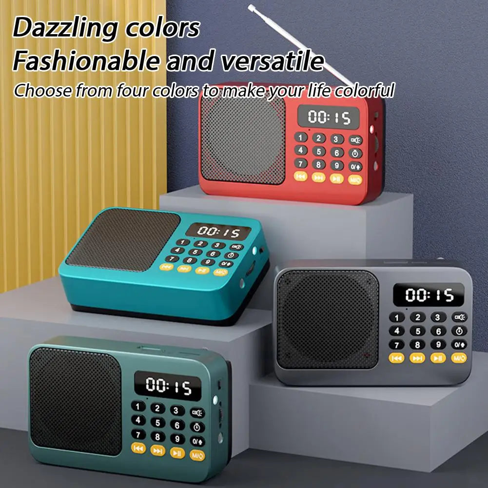 Portable Rechargeable FM Radio & MP3 Player – USB & TF Card Portable MP3 Radio Player Qme