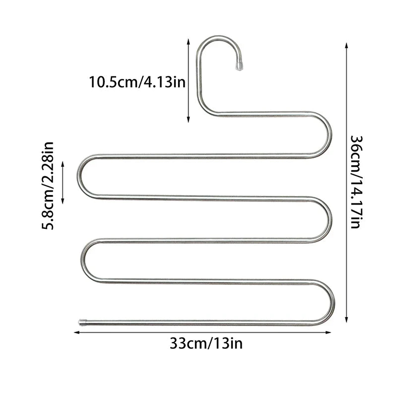 5-Layer Non-Slip Clothes & Pant Storage Rack | Aluminium Clothes Hanger Rack Qme 1pcs