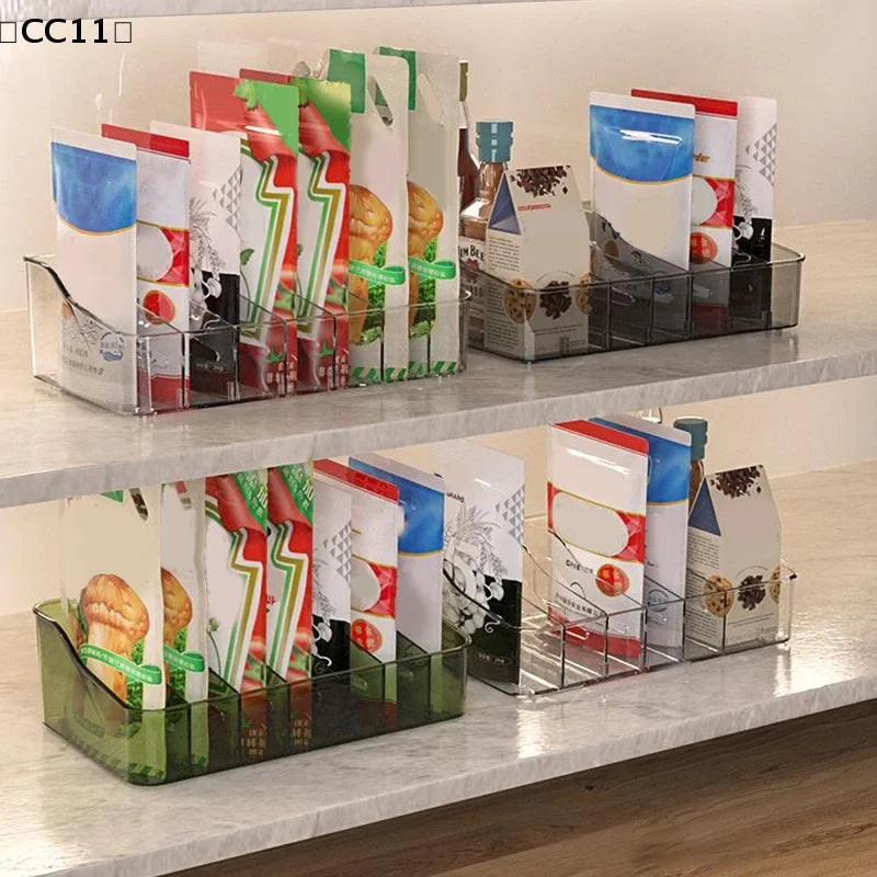 Transparent Divided Spice Rack & Countertop Organizer Tray Countertop Storage Organizer Qme
