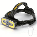 BORUiT 800LM LED Headlamp 13 Modes Type-C Rechargeable Torch LED Headlamp Qst Black