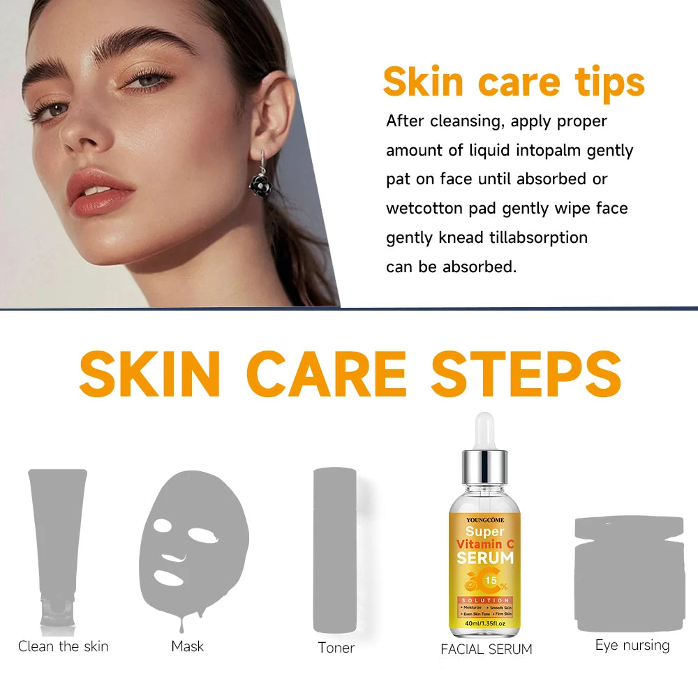 YOUNGCOME Vitamin C Brightening Face Serum – Even Skin Tone Vitamin C Face Serum Qst