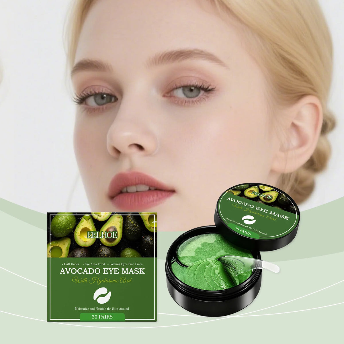 Eelhoe Hyaluronic Acid Eye Mask – 30 Pairs, Deep Hydration Eye Treatment Mask Qst