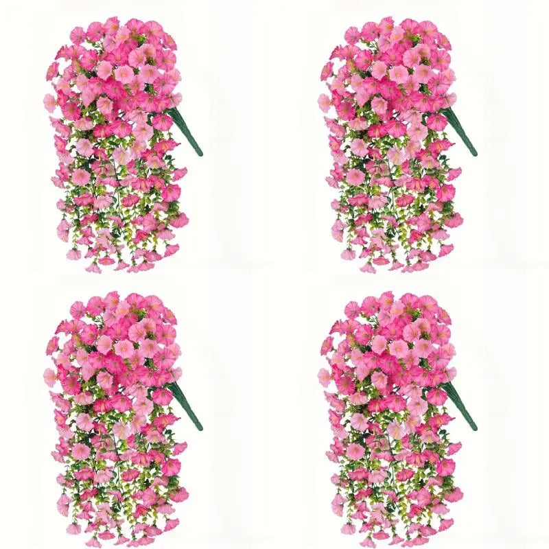 UV-Resistant Artificial Morning Glory Eucalyptus Hanging Decor Artificial Hanging Florals Qme A2