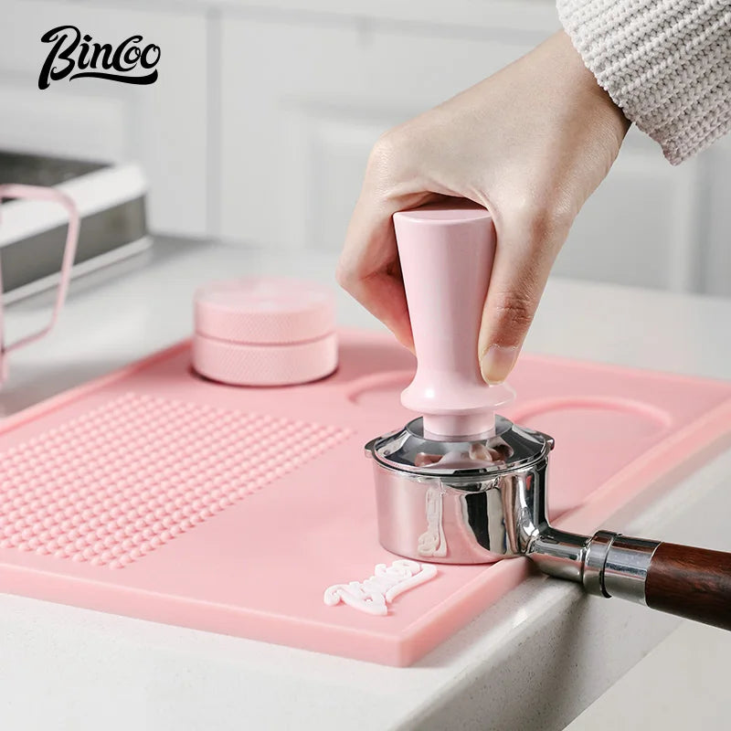 Bincoo Pink 4-Piece Espresso Tamping Mat & Jug Set 51/58mm Espresso Tamping Set Qst