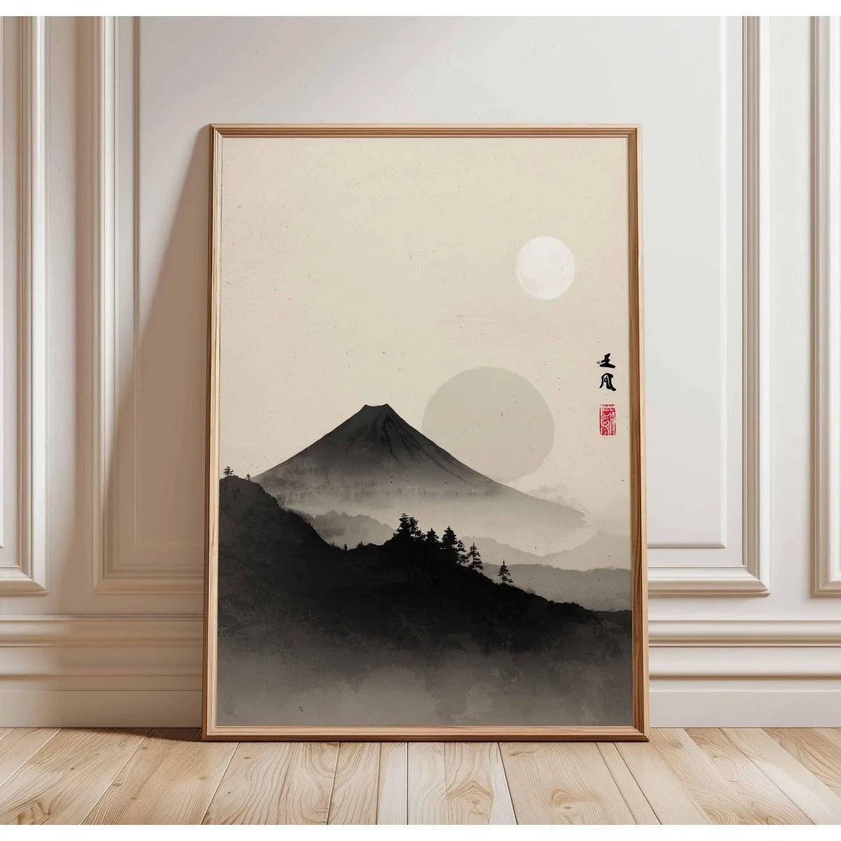Japanese Retro Bonsai Canvas Print | Ukiyo-e Botanical Wall Art