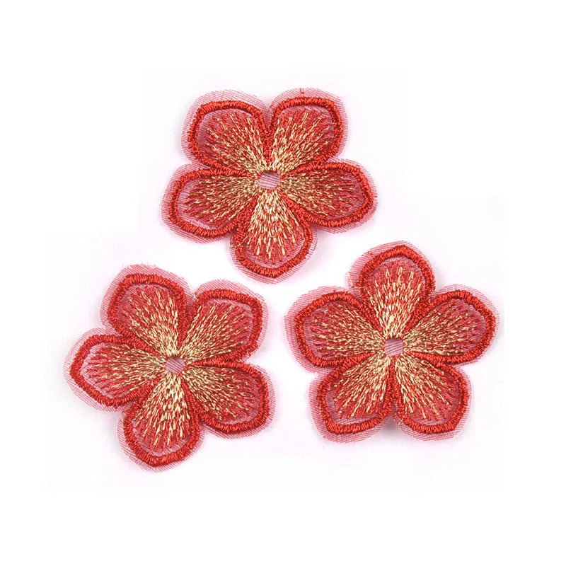 Big Flower Multicolor Lace Embroidery Appliques – 10pc Set Embroidery Applique Patches Qme 1