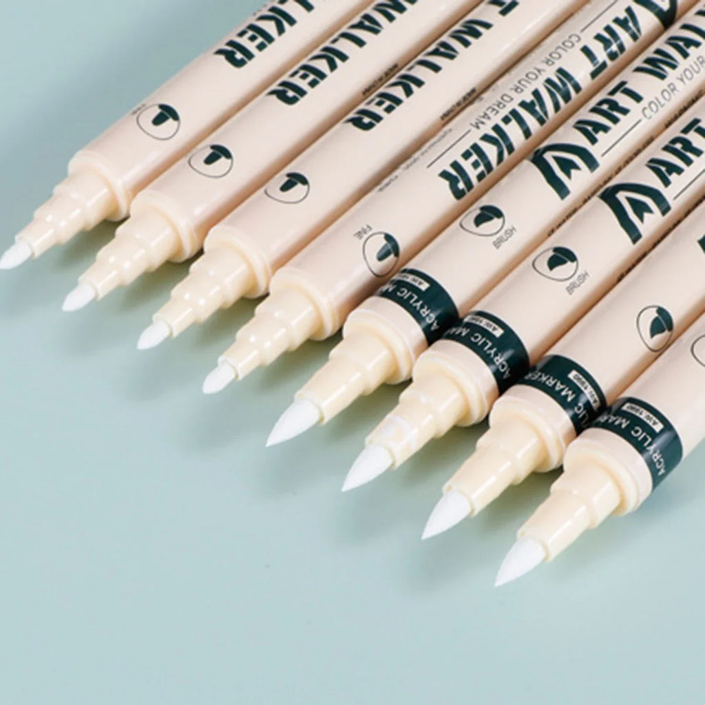 Dual Tip Acrylic Paint Markers – Black, White, Gold & Silver Acrylic Paint Markers Qme