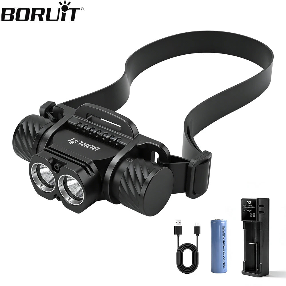 BORUiT 1400LM IP68 Waterproof Diving Headlamp SST40 LED Diving Headlamp Qst