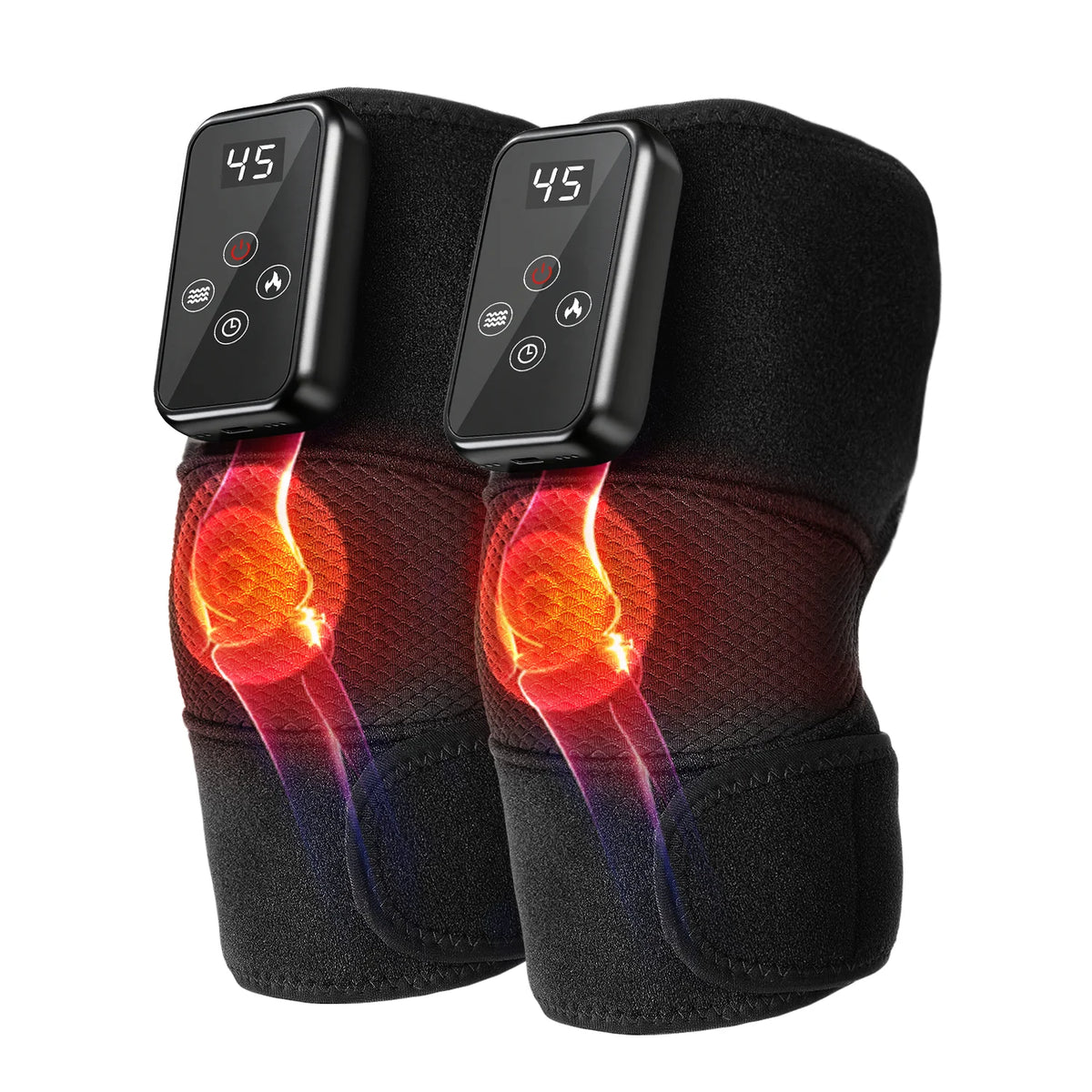 LEERCON 3-in-1 Heated Knee Elbow Shoulder Wrap Massager Heated Massage Wrap Qst WP-903-one-pair United States USB Type-C