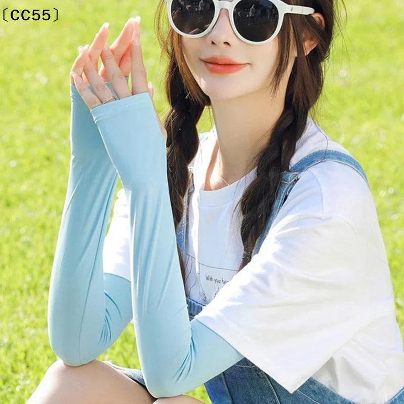 UV Protection Ice Silk Arm Sleeves – Unisex Summer Covers UV Arm Sleeves Qst
