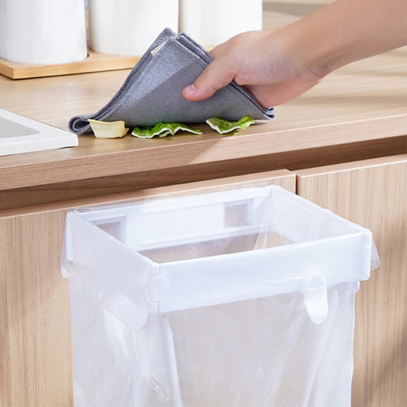 Foldable Hanging Trash Bag Holder – Kitchen & Bathroom Rack Trash Bag Holder Qst