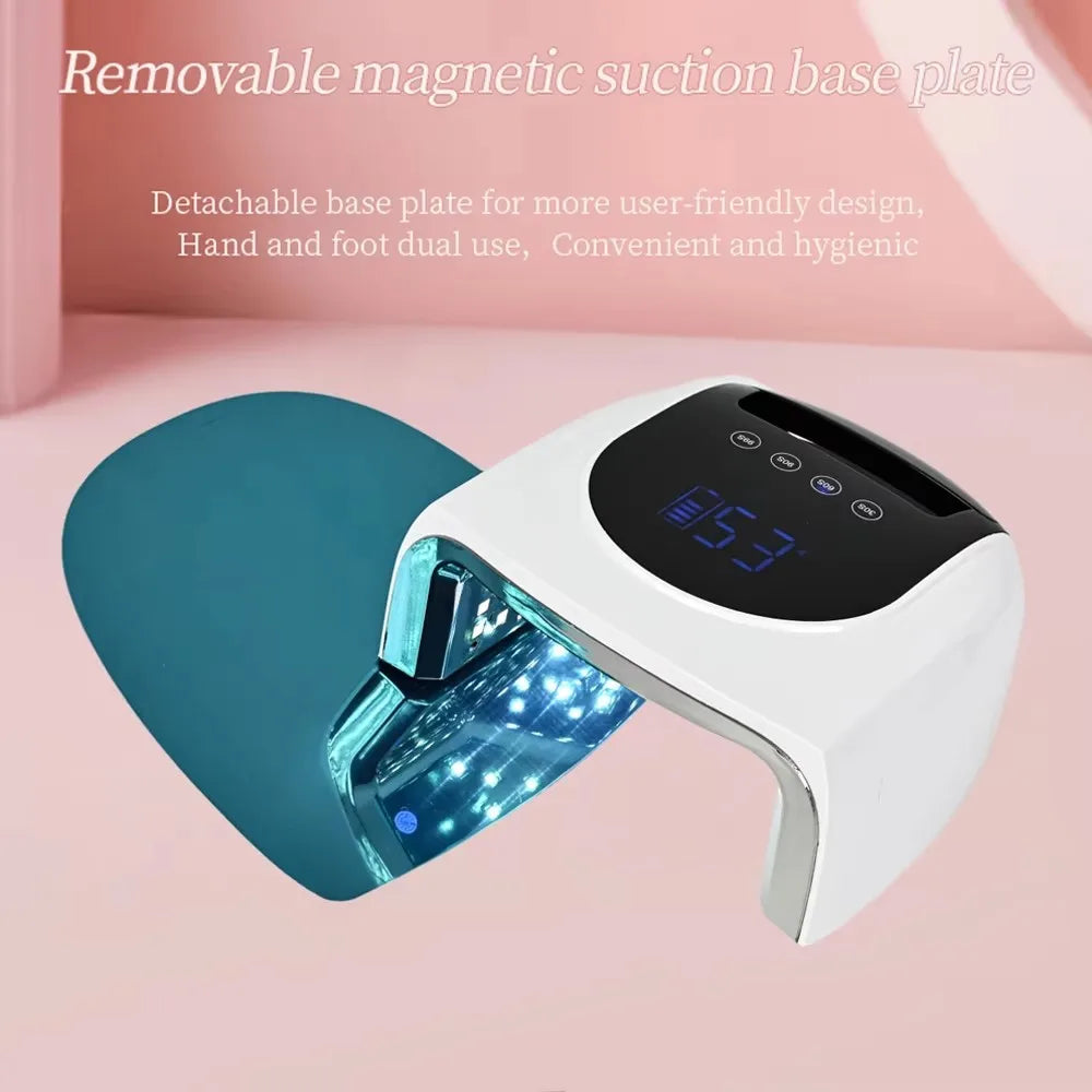 96W Rechargeable UV LED Nail Lamp – Mirror Base Gel Dryer UV LED Nail Lamp Qst