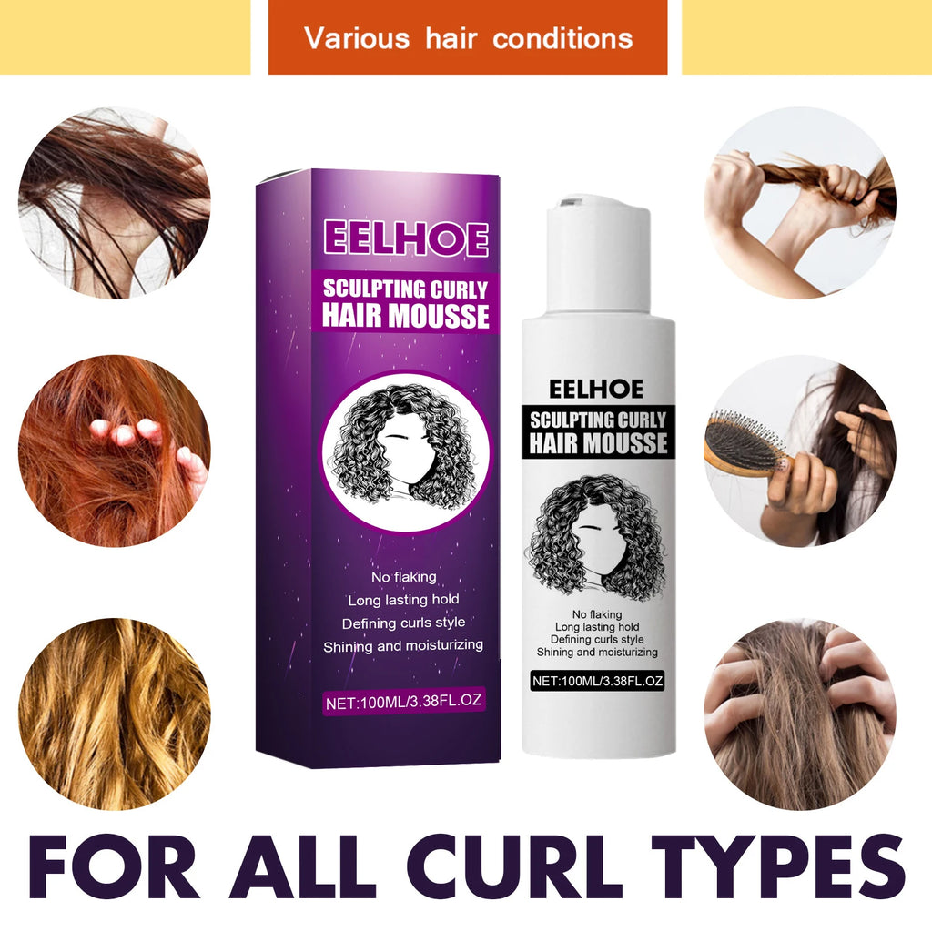 EELHOE Curl Enhancing Elastin Mousse – Volume & Moisture Cream Curl Styling Mousse Qst