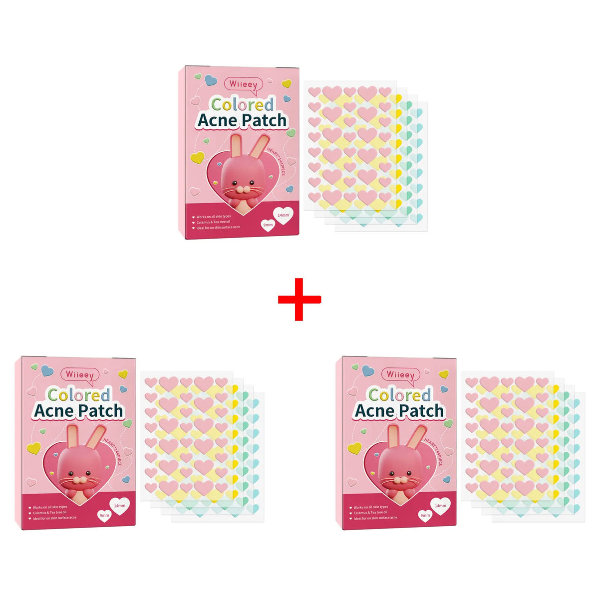 Wiieey Star Acne Patches – Colorful Pentagram Pimple Stickers Acne Patch Stickers Qst Love 144pcs x 3