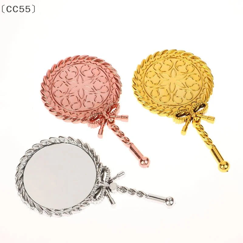 Vintage Baroque Handheld Makeup Mirror – Round Cosmetic Mirror Handheld Makeup Mirror Qst