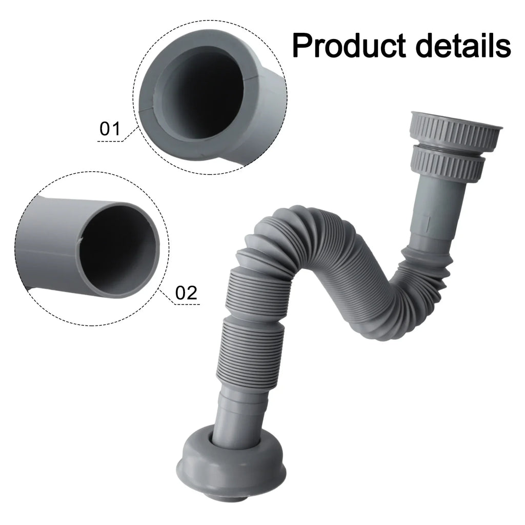 Expandable Kitchen Sink Drain Pipe Connecting Hose 32 45 56mm Sink Drain Hose Qme
