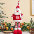 Retractable Long Leg Santa Ski Doll Knit Sweater Christmas Decor Christmas Santa Figurine Qme A