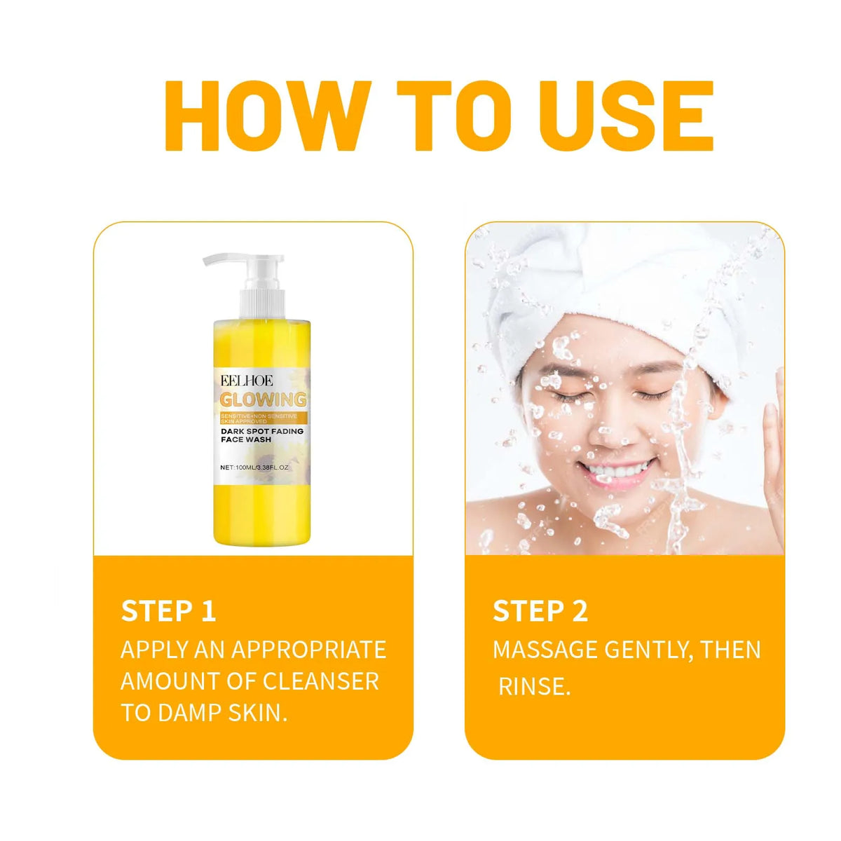 Turmeric Brightening Cleanser & Deep Cleansing Makeup Remover Brightening Face Cleanser Qme