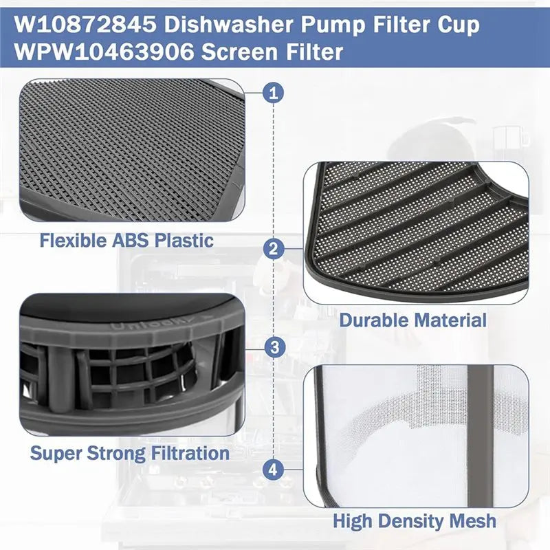 W10872845 Dishwasher Pump Filter Cup – Whirlpool Kenmore Amana Dishwasher Filter Cup Qst Default Title