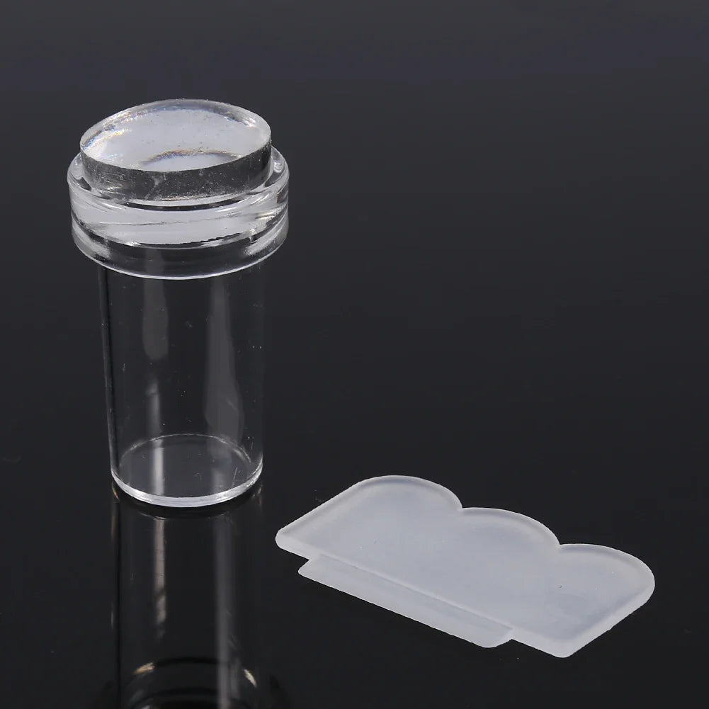 Transparent Silicone Nail Art Stamper & Scraper Set Nail Art Stamper Qme