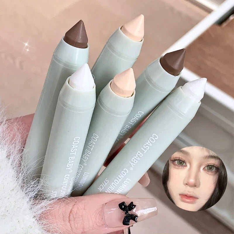 3D Contour Stick Highlighter – Waterproof Long-Lasting Bronzer Contour Highlighter Stick Qme