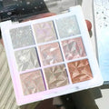 Christmas Snowflake 9-Color Eyeshadow Palette Matte Shimmer Eyeshadow Palette Qme Glitter series