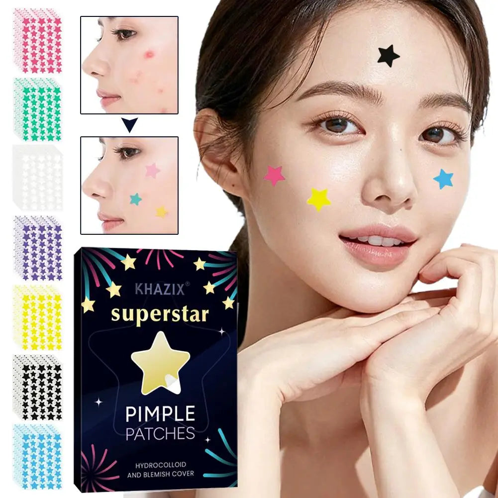 Colorful Star Pimple Patches – 240 Cute Hydrocolloid Blemish Dots Hydrocolloid Pimple Patches Qme
