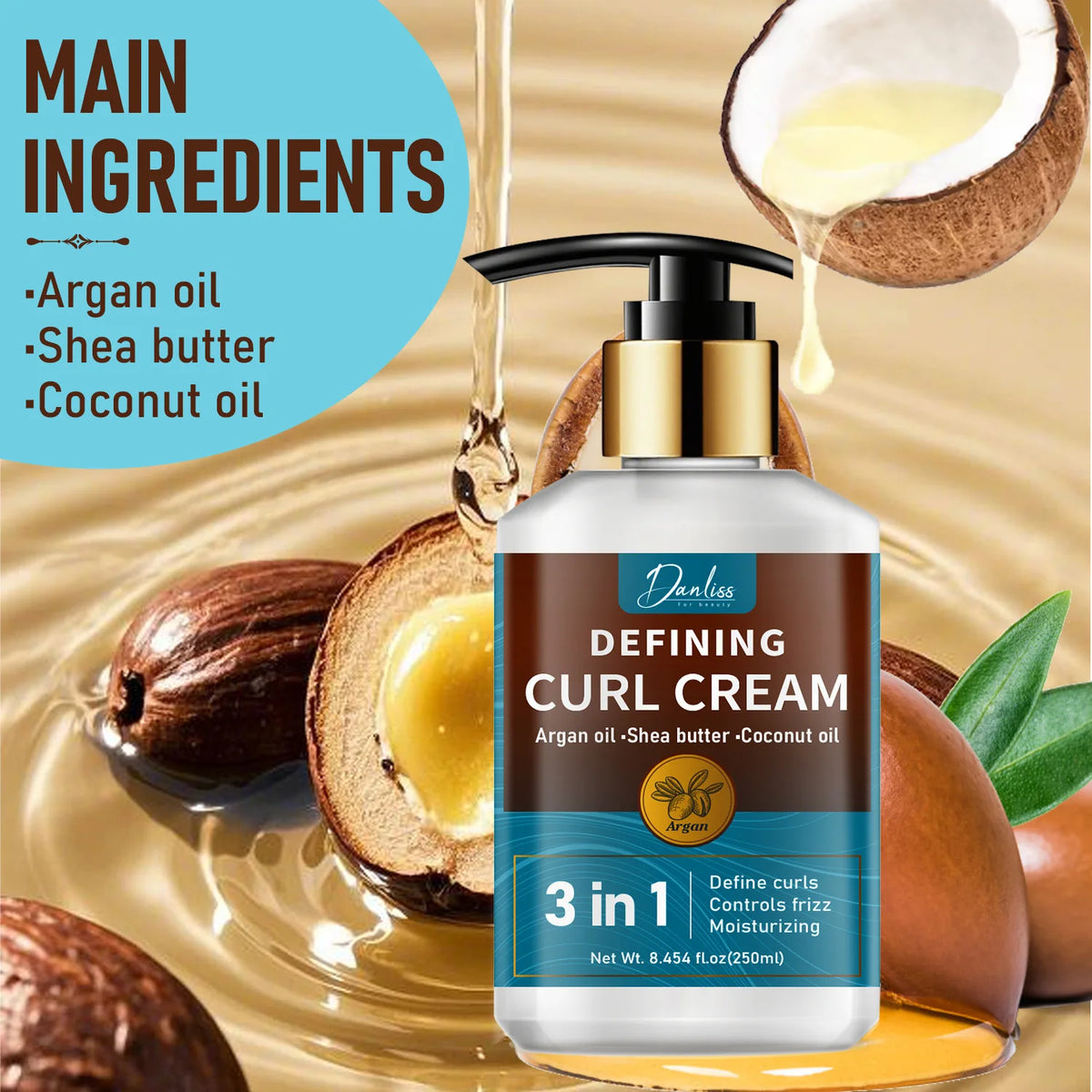 Defining Curl Cream – Argan, Shea Butter & Coconut Oil Curl Defining Cream Qst