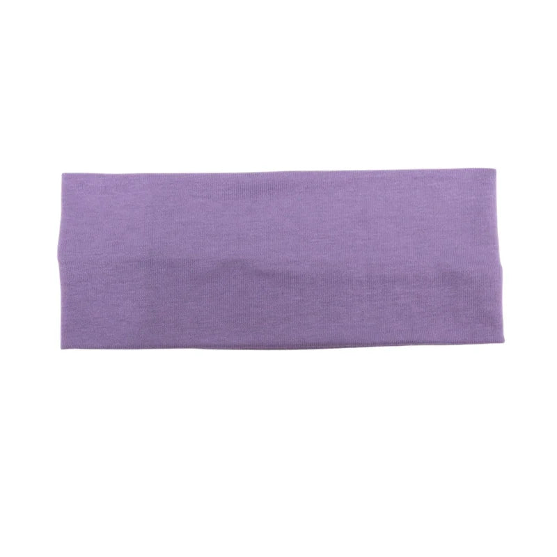 Unisex Solid Cotton Sports Yoga Headband – Moisture-Wicking Sports Headband Qme Lavender