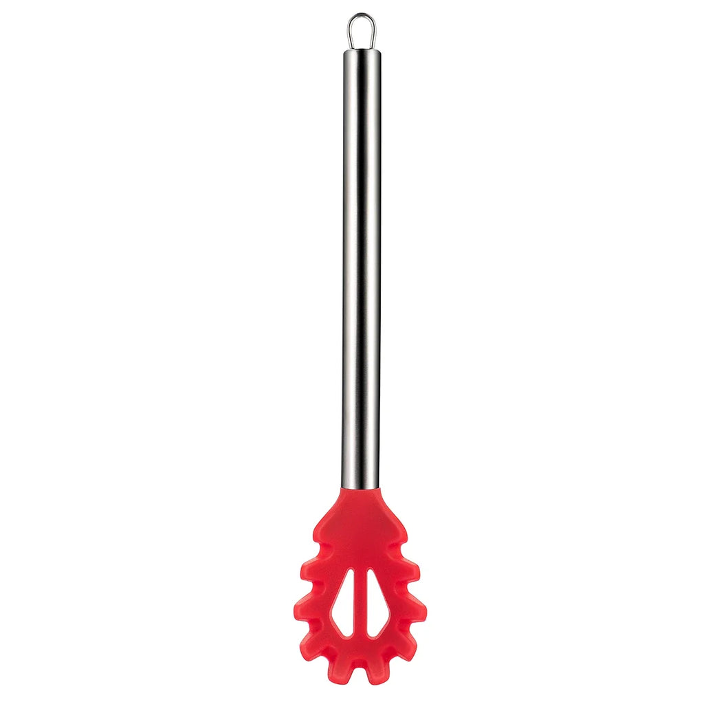 Silicone Spaghetti Spoon Noodle Fork | Heat Resistant 230°C Silicone Kitchen Utensil Qme Red
